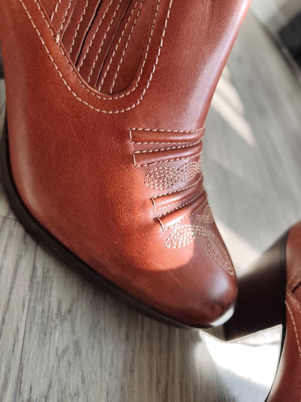 Nurture Women’s Ankle Boots – Size 7 (Brown Leather Western-Inspired Booties) - Picture 11 of 13